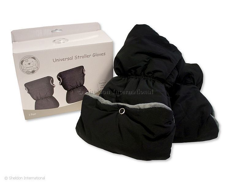 Baby Buggy/ Pram Gloves With Popper Fastening And Fur Lining