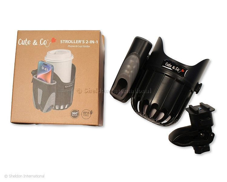 Adjustable Stroller/Pram 2 in 1 Phone and Cup Holder