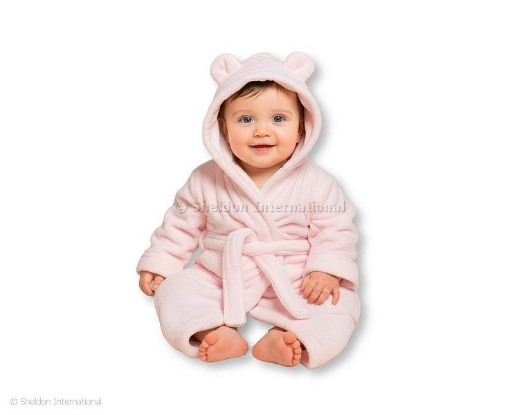 Baby Hooded Bathrobe - Pink