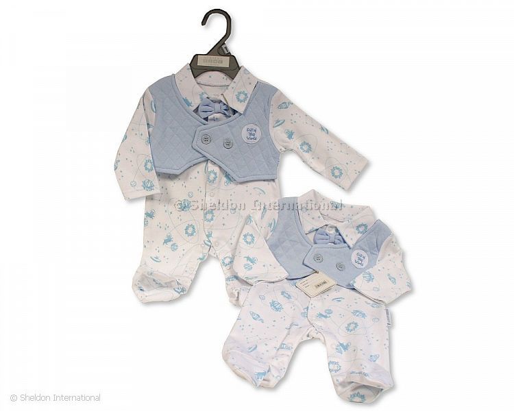 Baby Boys All In One With Fake Jacket And Bow Tie - Out Of This World