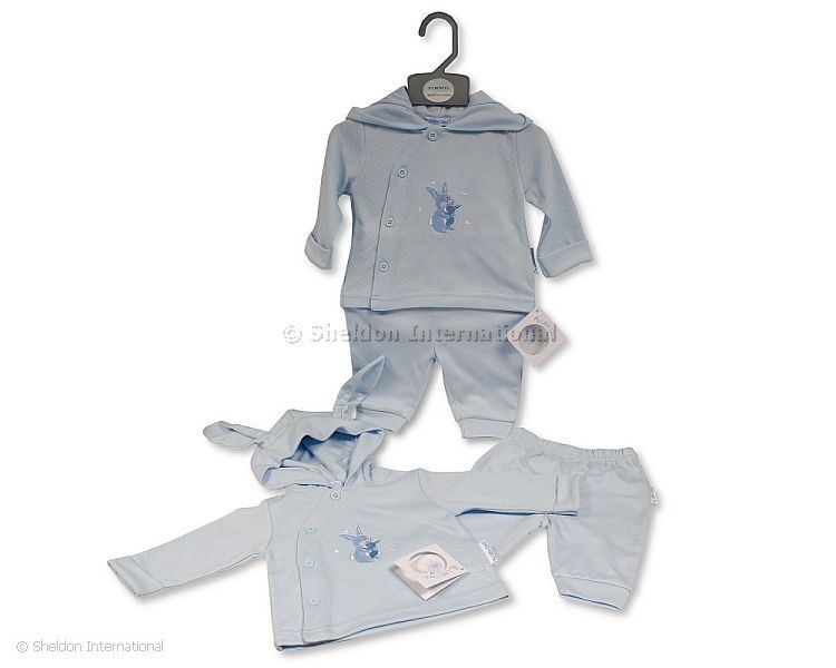 Baby Boys 2 Pcs Set With Hood - Bunny