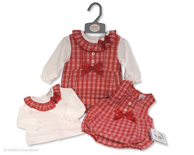 Baby Girls 2 Pcs Short Romper Set With Bows