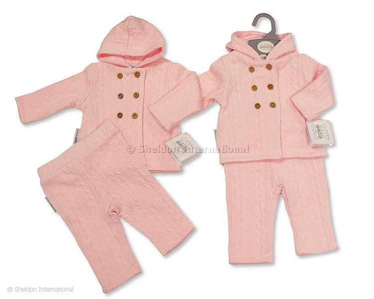 Baby Girls Long 2 Pieces Set With Hood