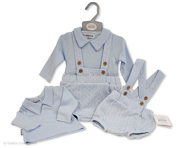 Baby Boys 2 Pcs Short Dungaree Set