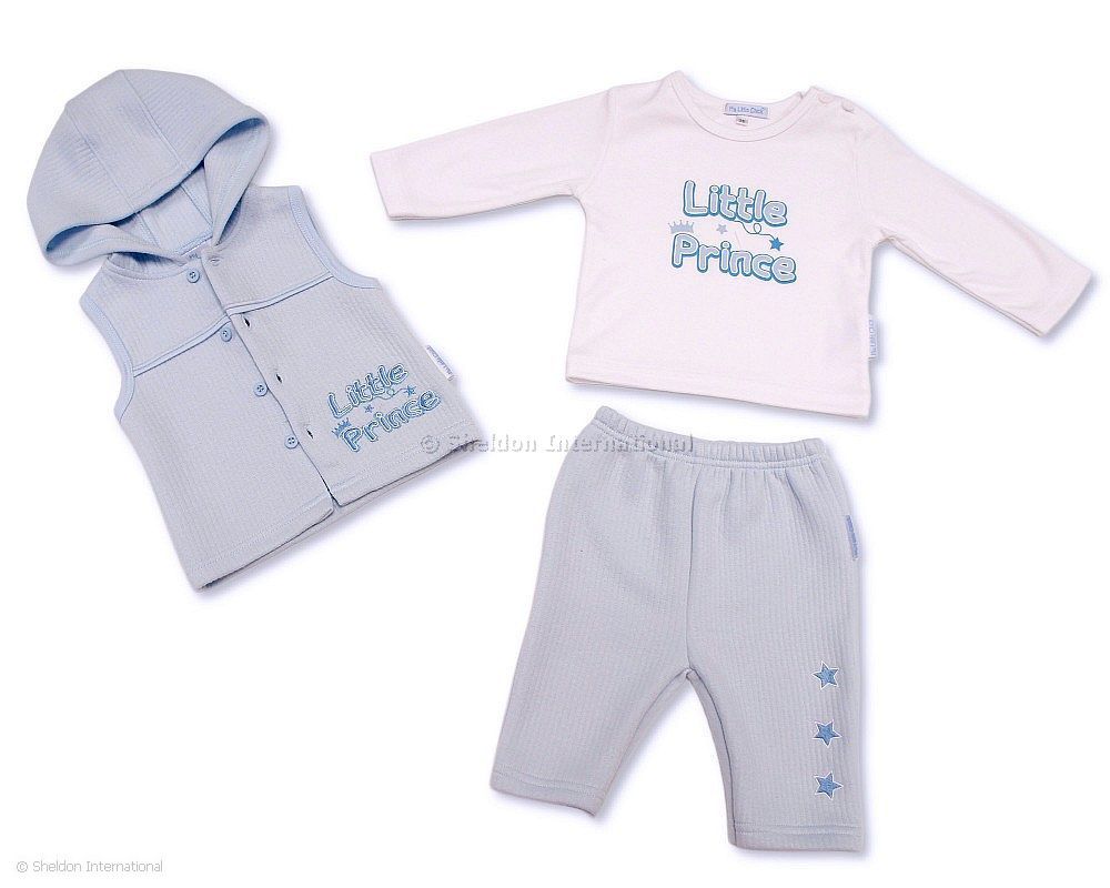 Baby Boys 3 Pcs Hooded Set - Little Prince