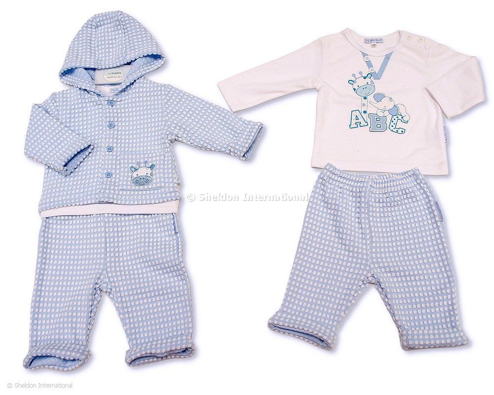 Baby Boys 3 Pcs Hooded Set - Giraffe