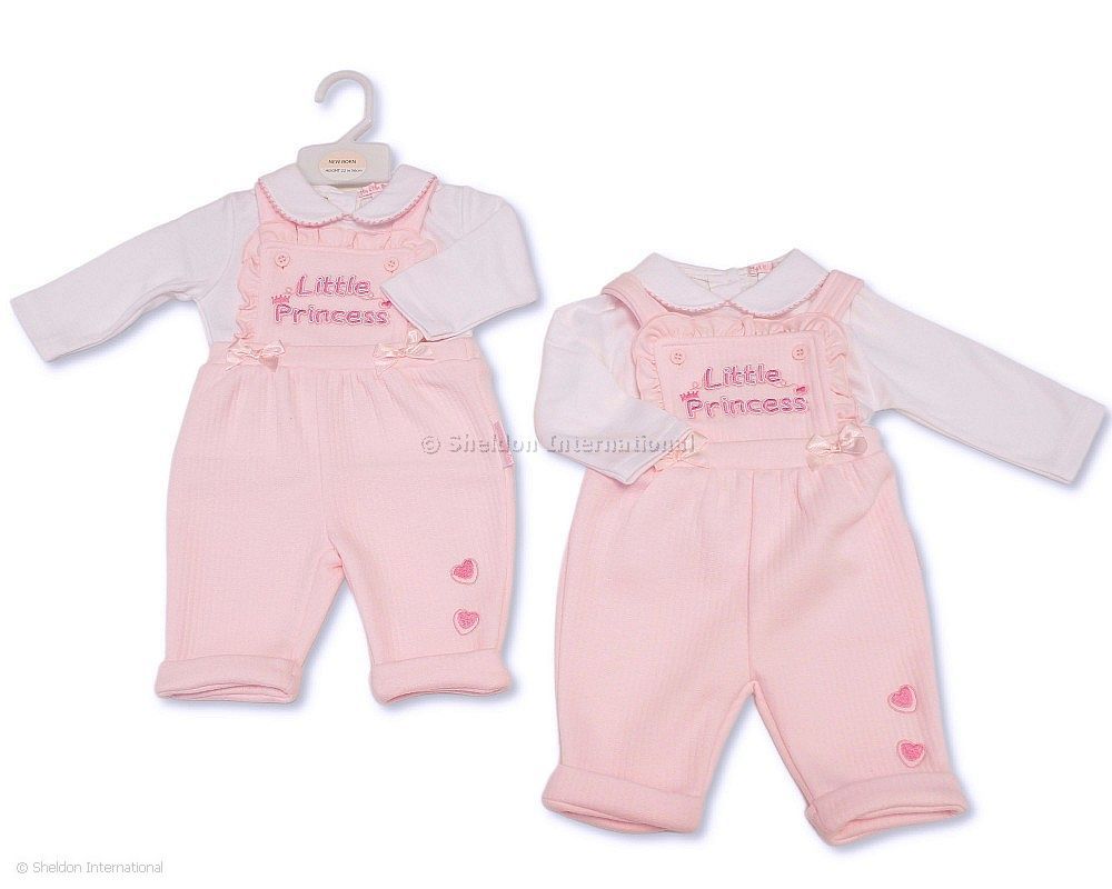 Baby Girls 2 Pcs Dungaree Set - Little Princess
