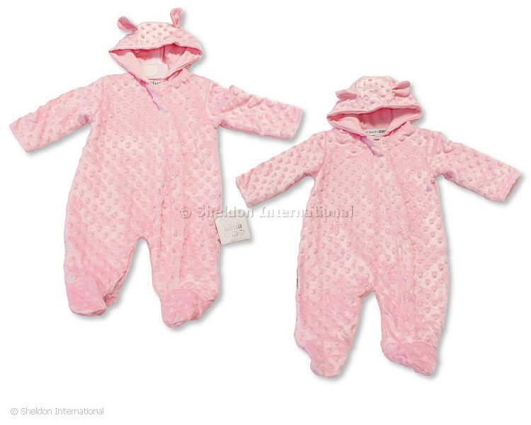 Baby Girls Hooded All-In-One With Ears