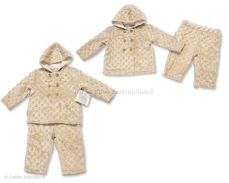 Baby Hooded 2 Pcs Set With Buttons