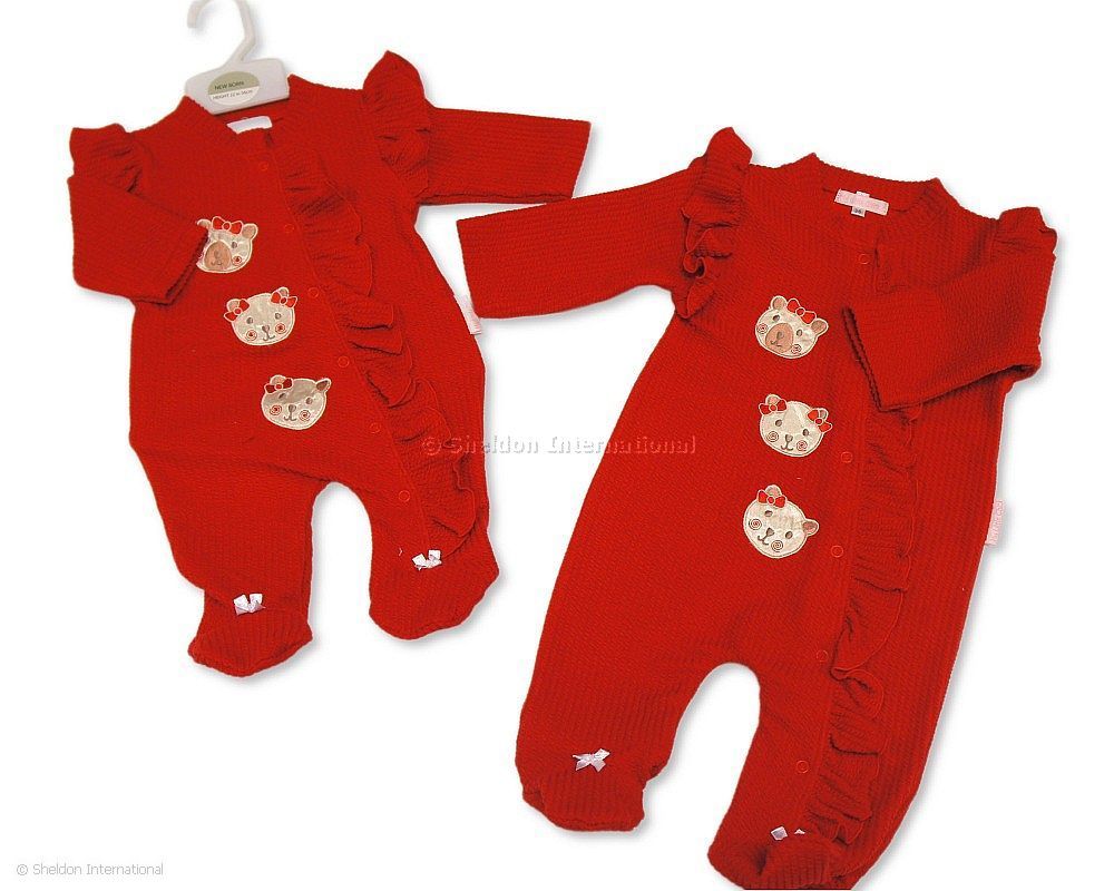 Baby Girls All In One With Frill - Teddy