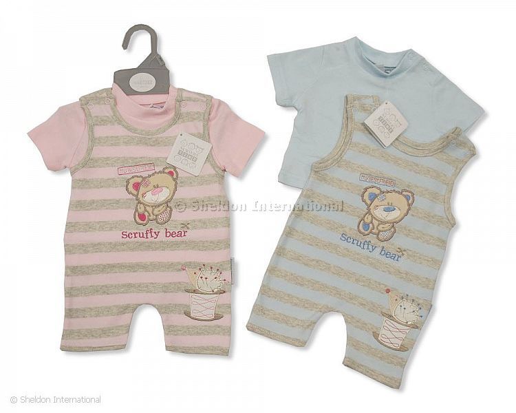 Baby Cotton 2 Pcs Romper - Scruffy Bear