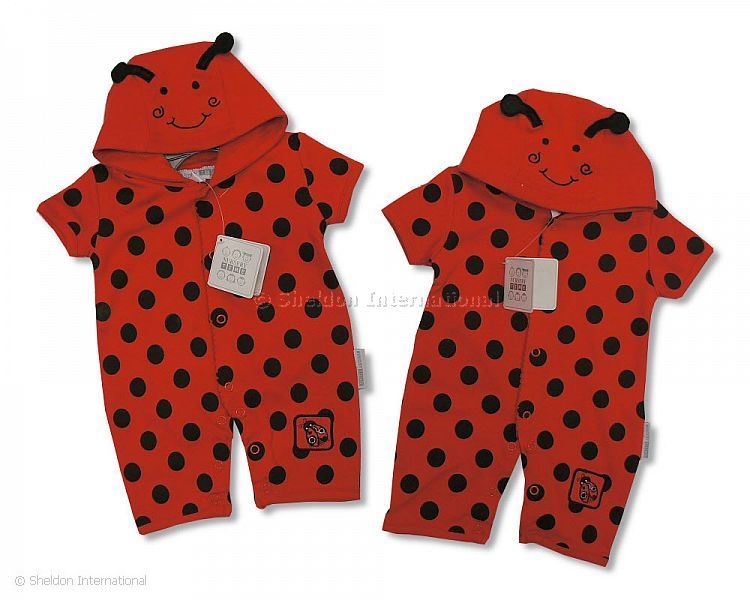 Baby Cotton Romper With Hood - Ladybird