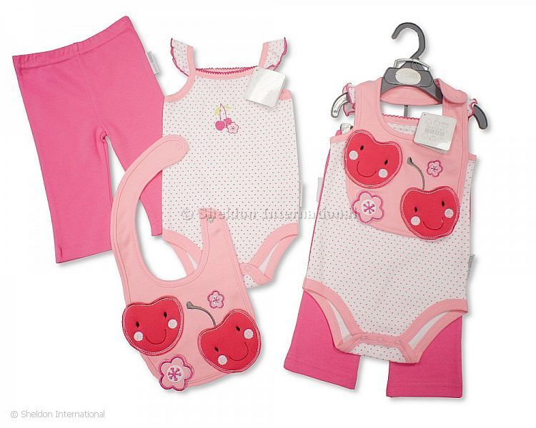 Baby Girls Cotton 3 Pcs Set - 1703