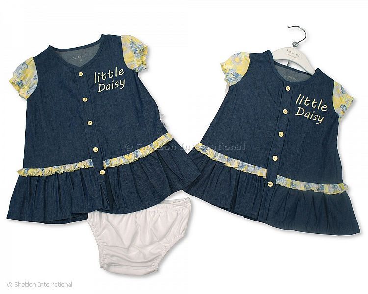 Baby Girls 2 Pcs Denim Dress Set - Little Daisy