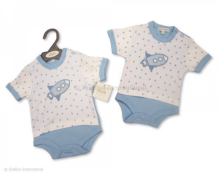 Baby Boys Body Vest Set With Crochet Embroidery