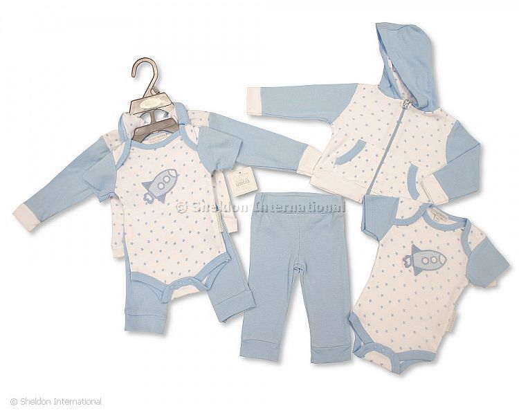 Baby Boys 3 Pcs Set With Crochet Embroidery