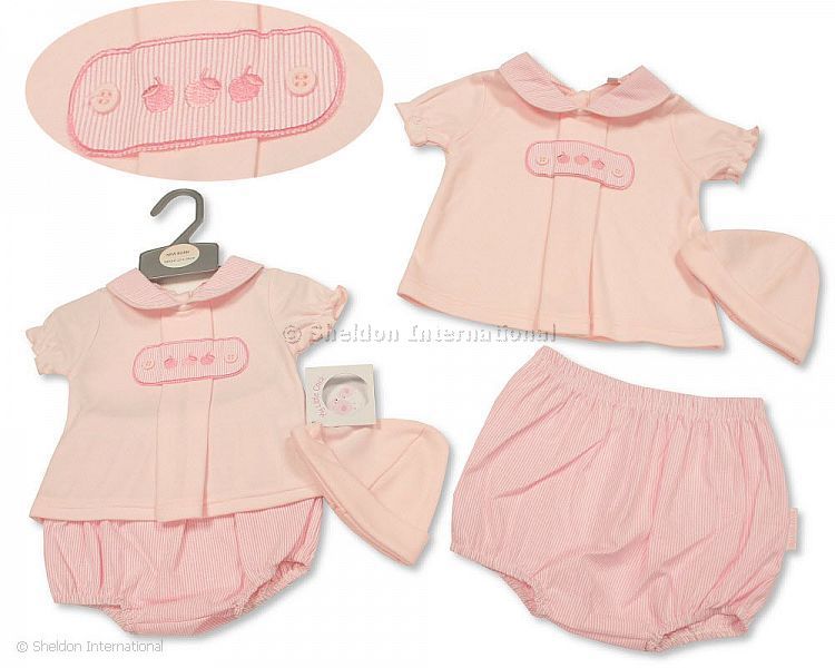 Baby Girls 2 Pcs Set With Hat - Cherries