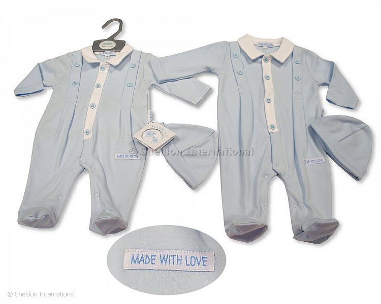 Baby Boys All-In-One With Hat - Made With Love