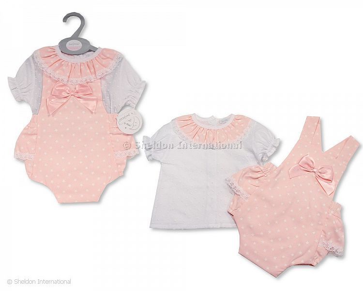 Baby Girls 2 Pcs Set With Lace And Bow - 12-24 Months