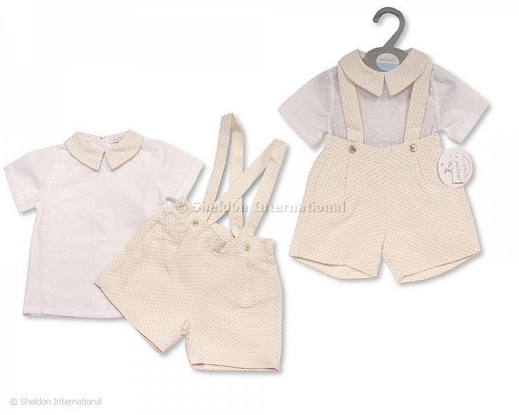 Baby Boys 2 Pcs Set With Buttons - 0-12 Months