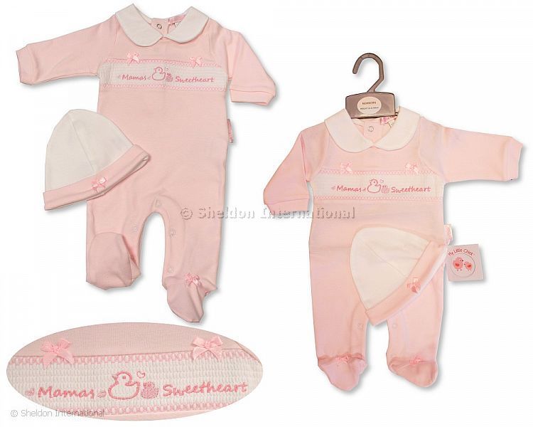 Baby Girls All In One With Hat - Mama'S Sweetheart