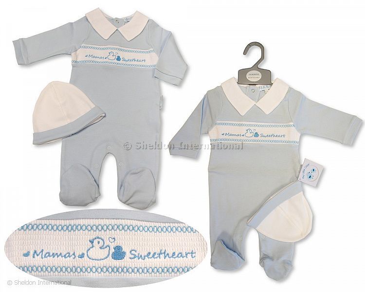 Baby Boys All In One With Hat - Mama'S Sweetheart