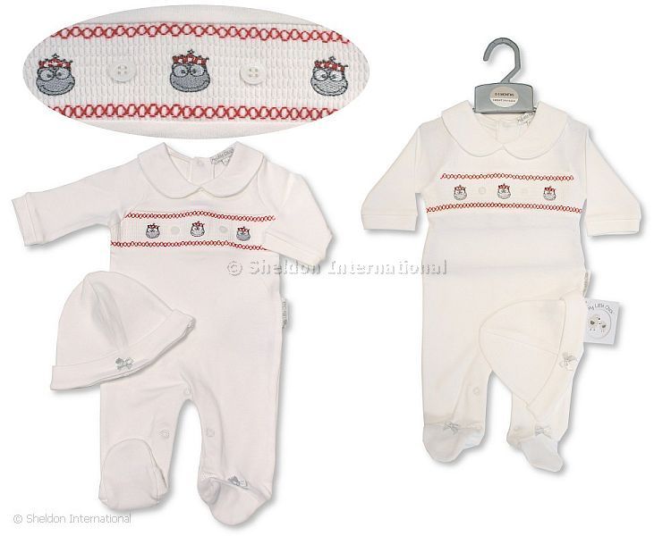 Baby All In One With Smocking And Hat - Frog