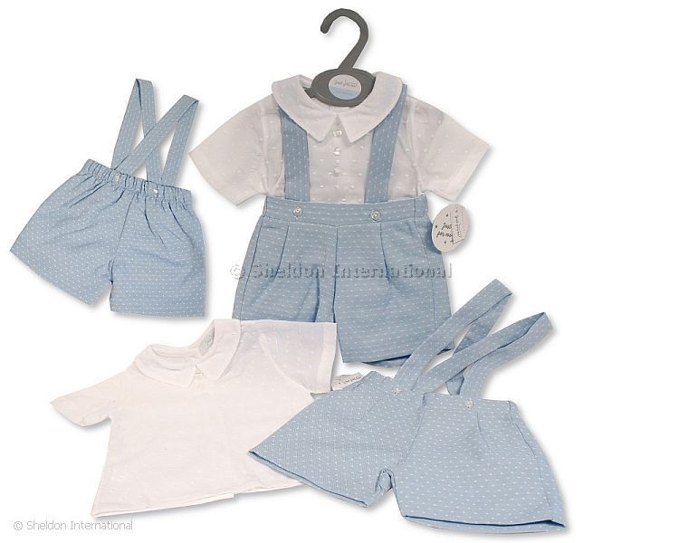 Baby Boys Dungaree Set - Sky - 12-24 Months