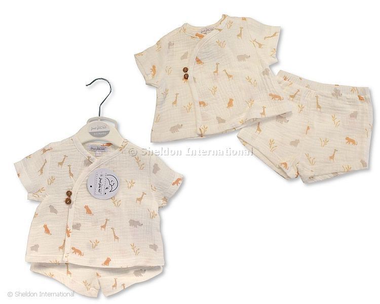 Baby Boys 2 Pcs Cotton Set - Safari