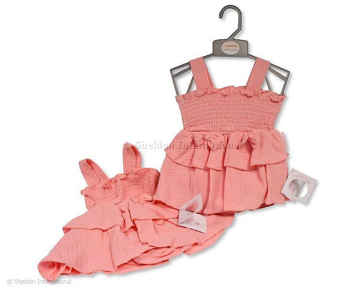 Tiered Baby Dress with Smocking and Bows