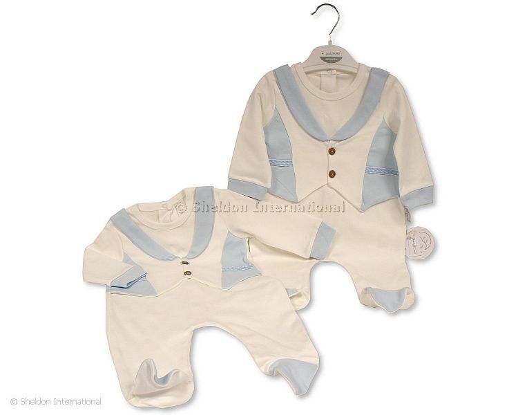 Baby Boys All In One With Faux Waistcoat