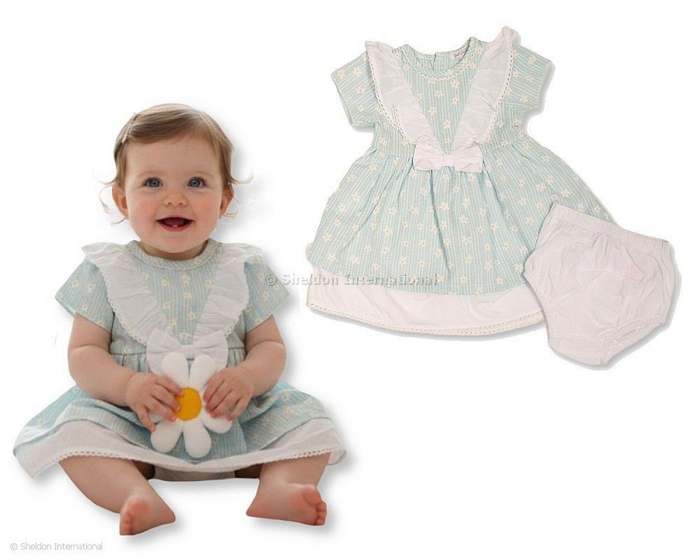 Baby Girls Woven Dress With Bow And Pants