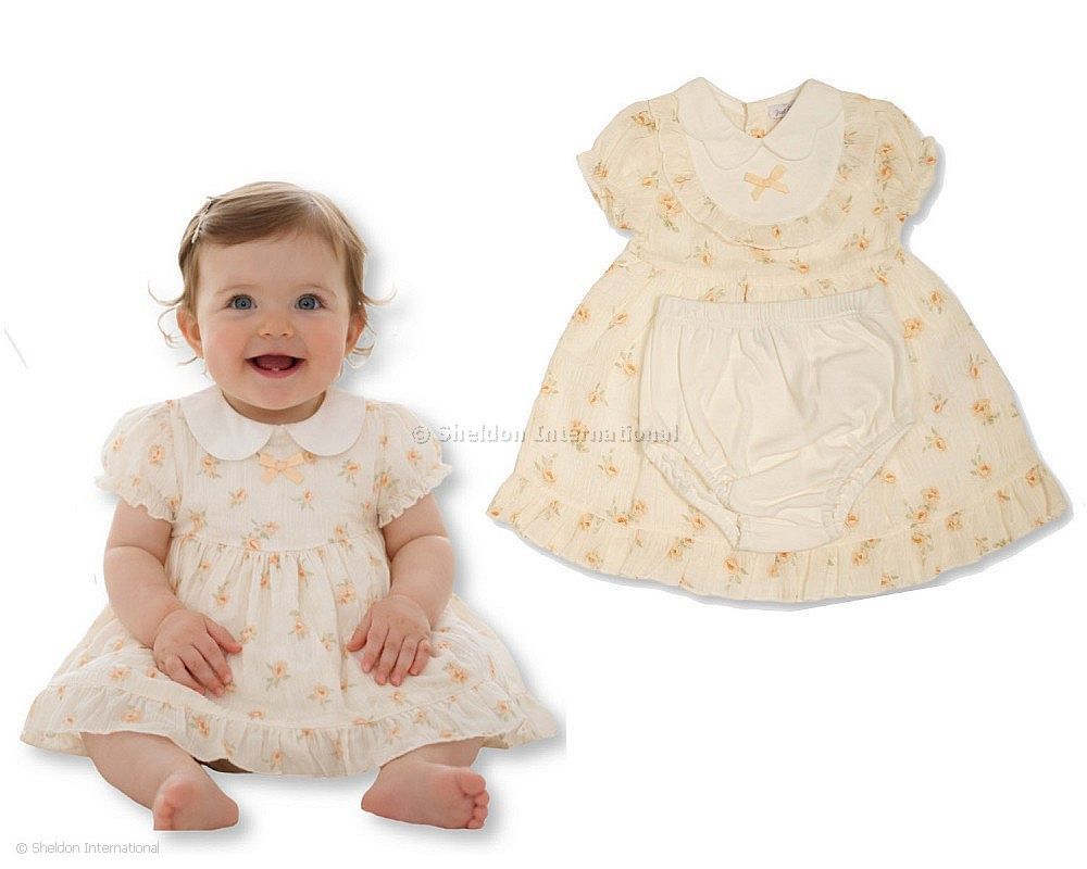 Baby Girls Dress With Flower Print And Pants