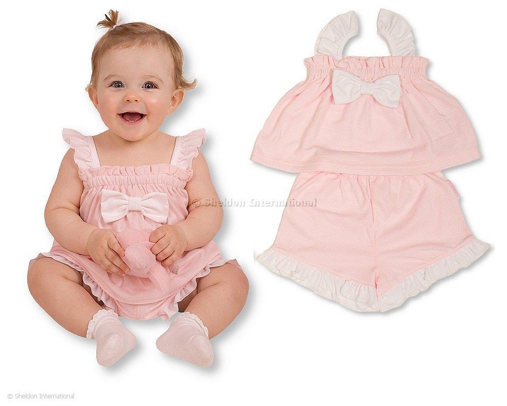 Baby Girls 2 Pcs Dress Set With Bow