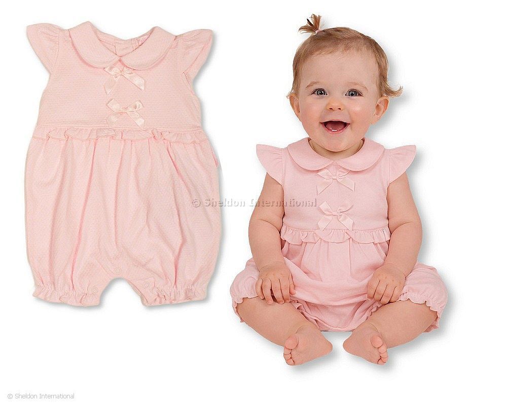 Baby Girls Short Romper With Bows