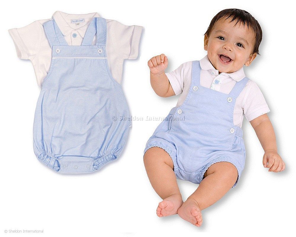 Baby Boys 2 Pcs Dungaree Romper Set