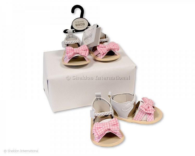 Baby Girls Sandals - Gingham Bow