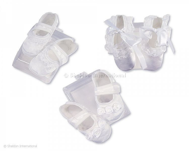 Baby Girls Satin Booties/Shoes - 3 Designs