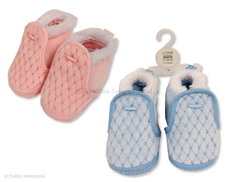 Baby Booties With Fur Trim