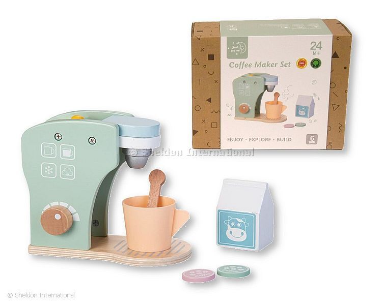 Wooden Educational Coffee Maker Set Toy