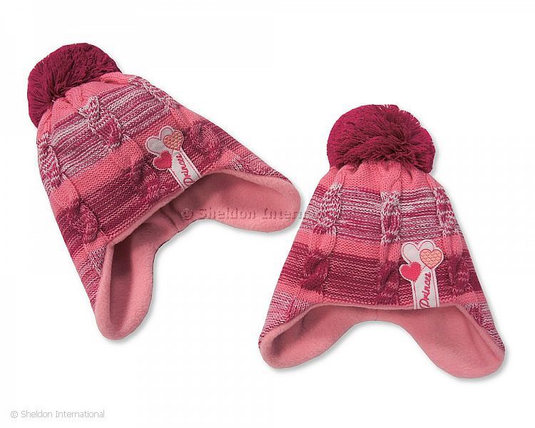 Baby Girls Pom-Pom Hat With Fleece Lining - 301