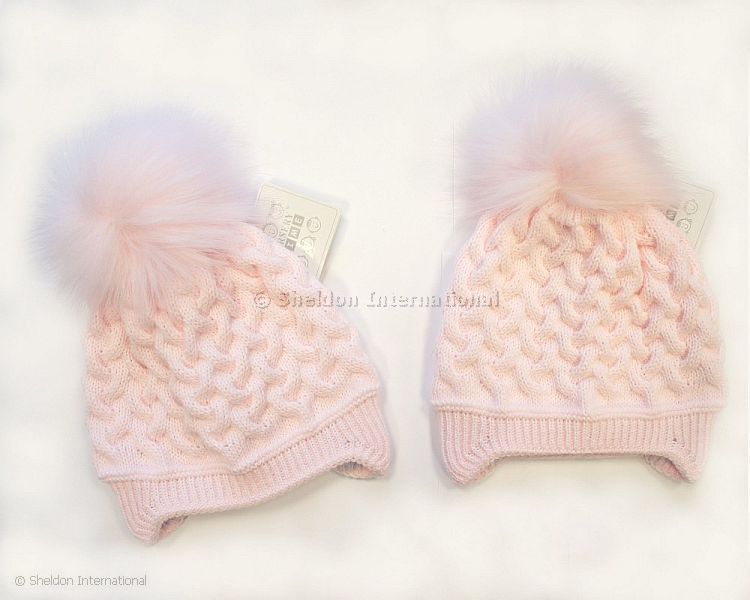 Baby Girls Pom-Pom Hat With Cotton Lining - 325P
