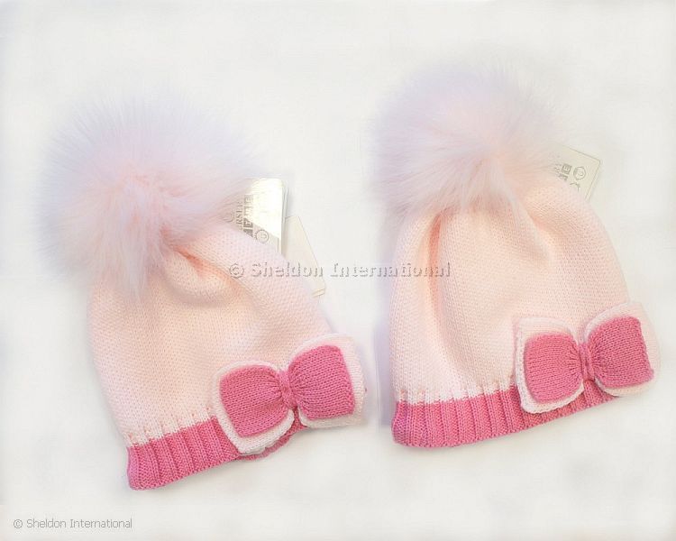Baby Girls Pom-Pom Hat With Cotton Lining - 327P