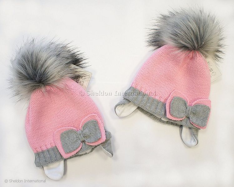 Baby Girls Pom-Pom Hat With Cotton Lining - 327R