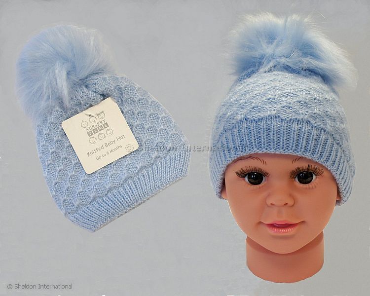 Baby Boys Knitted Pom-Pom Hat - 334S
