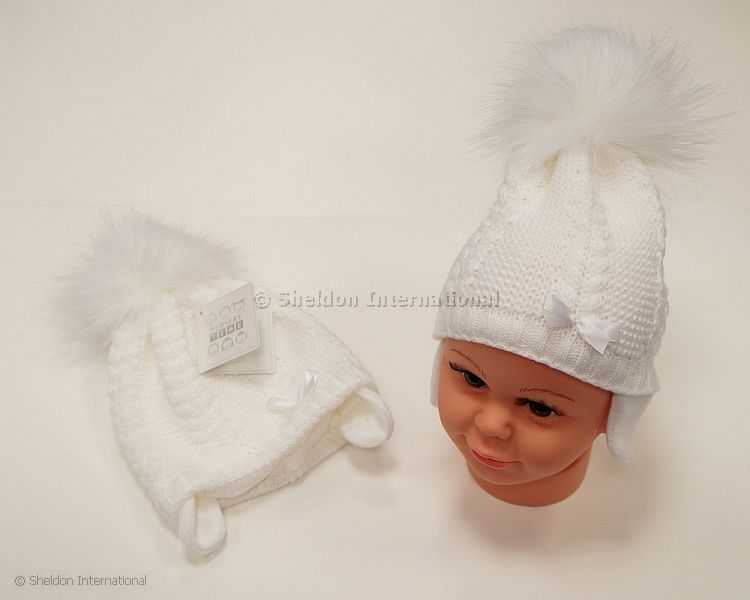 Baby Pom-Pom Hat With Cotton Lining - 456W