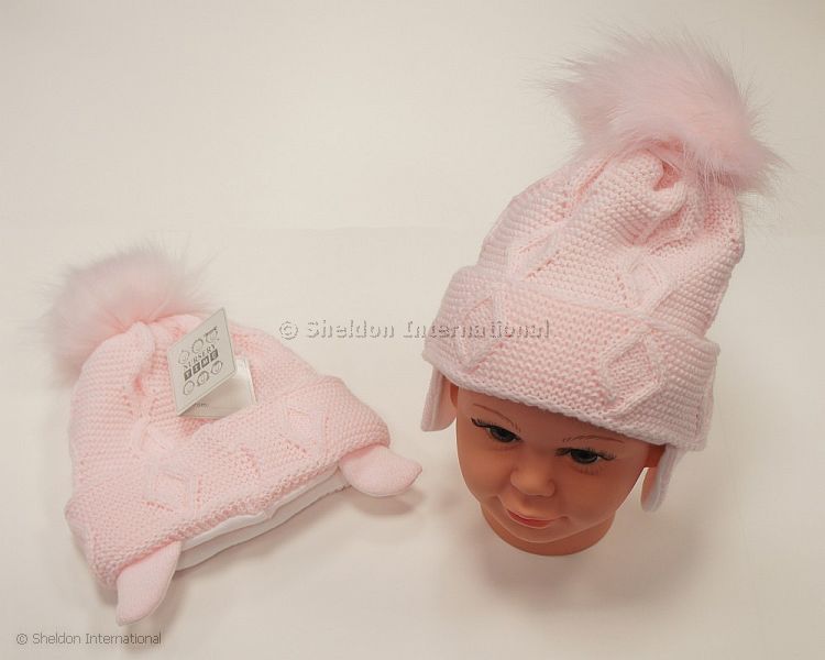 Baby Girls Pom-Pom Hat With Cotton Lining - 459P