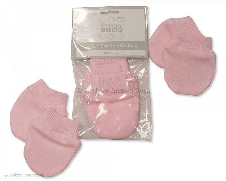 Baby Mittens - Pink - Packs Of 2