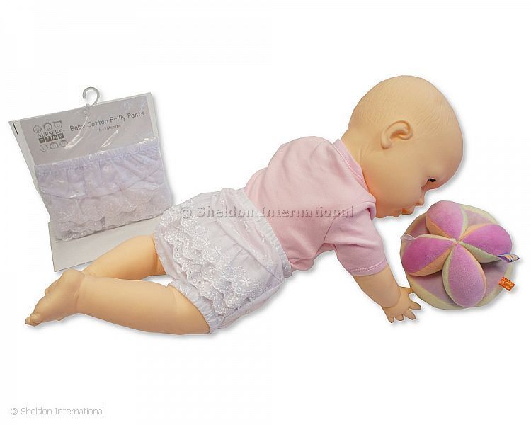 Baby Girls Embroidered Anglaise Pants With Lace