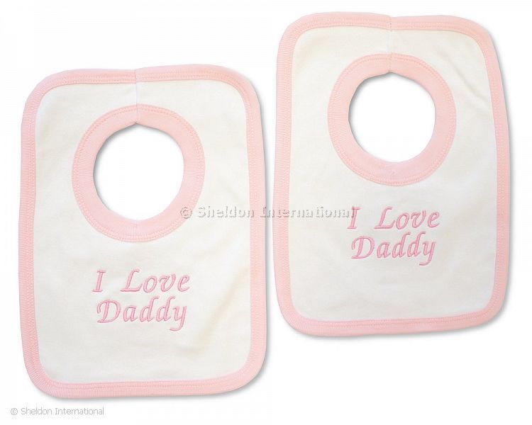 Baby Girls Cotton Pop-Over Bib - I Love Daddy